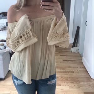 Off the shoulder long sleeve top